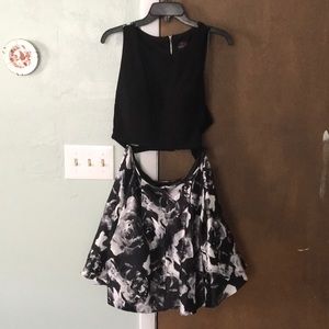 Two Piece Homecoming dress!, Black, Grey, & White.